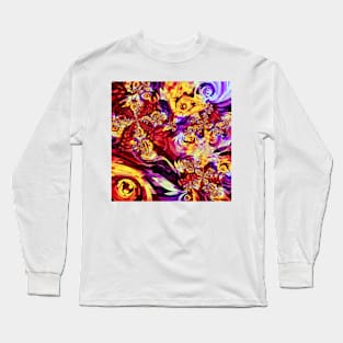 Chaotic Abstract Pattern Long Sleeve T-Shirt